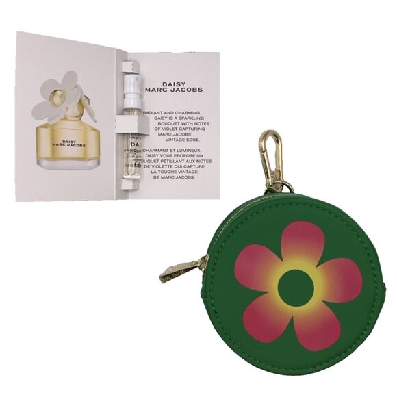 Daisy Wild Marc Jacobs EDP 1.2ml Spray & Mini Coin Purse Floral Green Pouch Bag - Picture 2 of 6